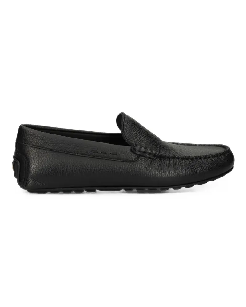 HUGO BOSS Loafer aus gekörntem Leder mit Treibersohle - Schwarz Schwarz