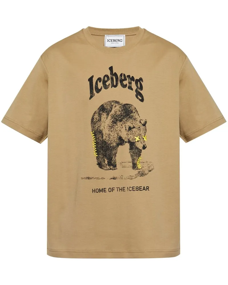 Iceberg T-Shirt mit Logo-Print - Nude Nude