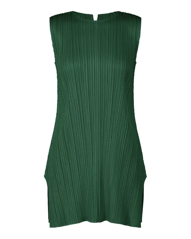 Issey Miyake Ärmelloses Kleid mit Falten - Grün Grün