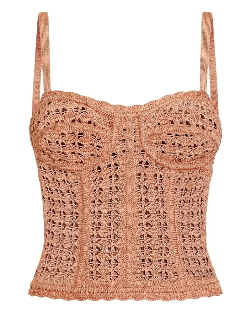 Dolce & Gabbana Oberteil aus Häkelstrick - Nude Nude