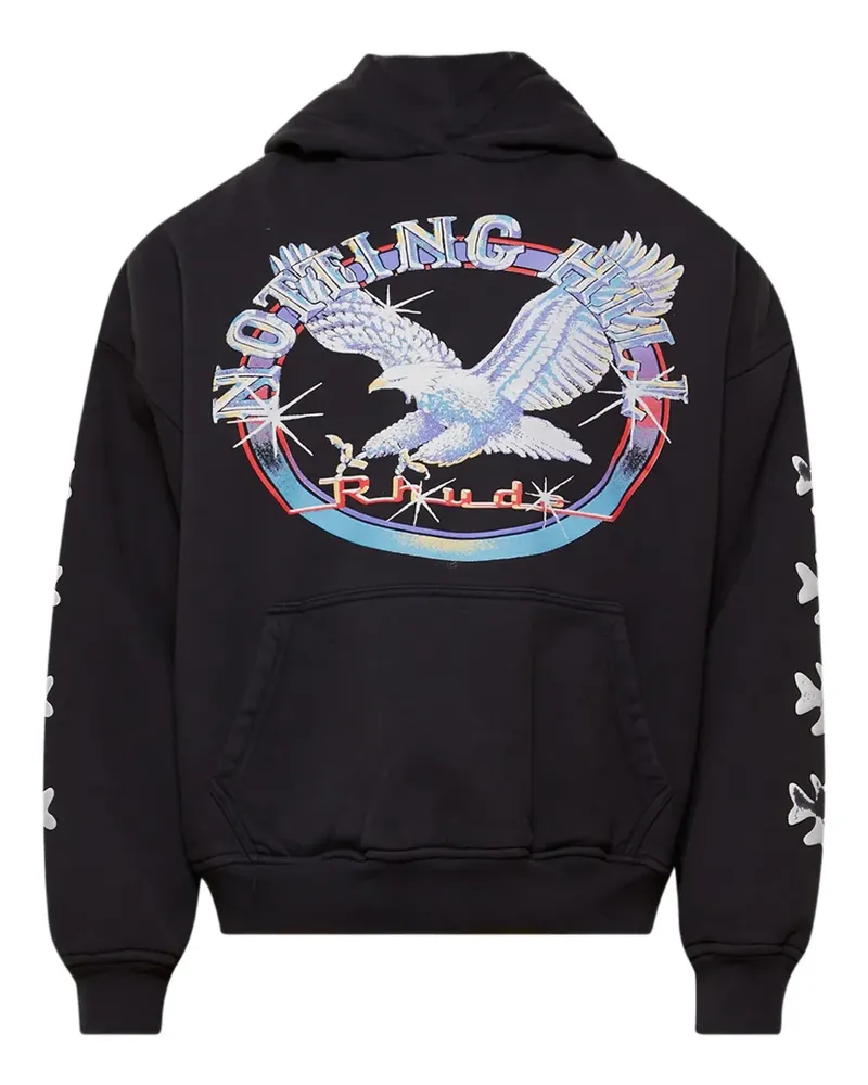 RHUDE eagle graphic star-embellished hoodie - Schwarz Schwarz