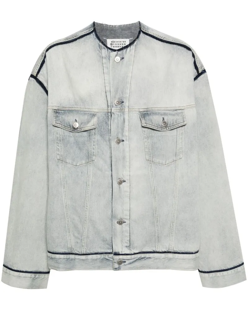 Maison Margiela Jeansjacke mit Logo aus vier Nähten - Blau Blau
