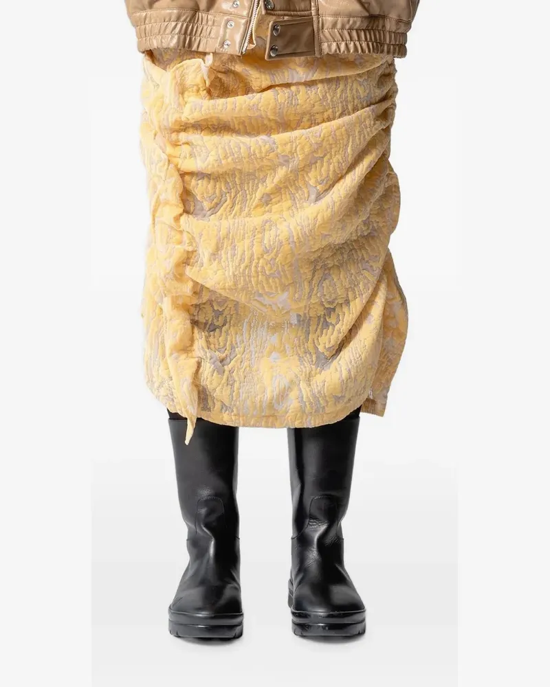Muller of Yoshiokubo Celosia gathered midi skirt - Gelb Gelb