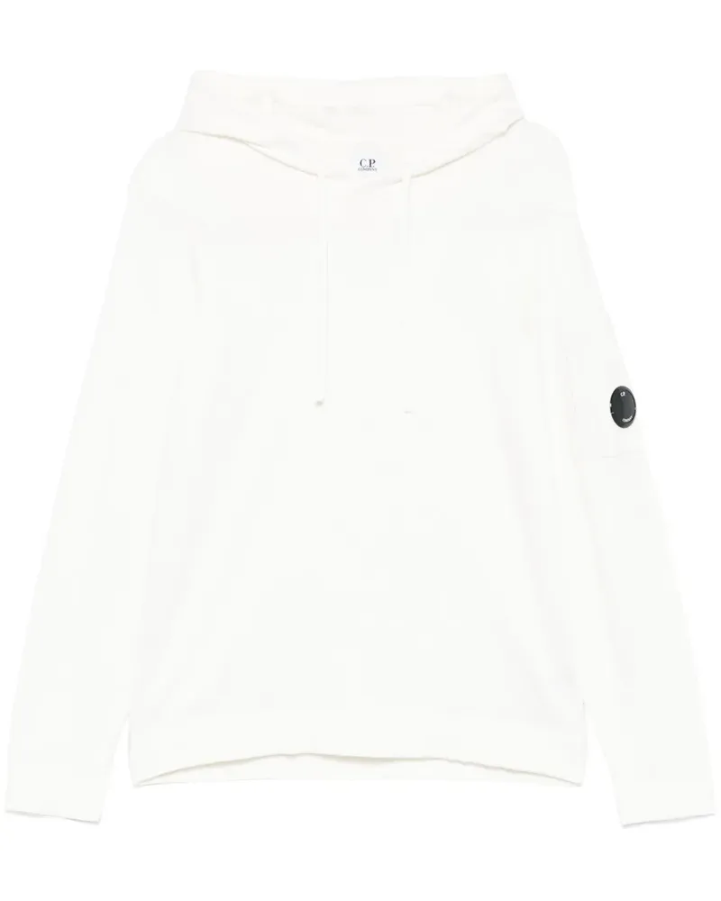 C.P. Company Sea Island Hoodie mit Linsen-Detail - Weiß Weiß