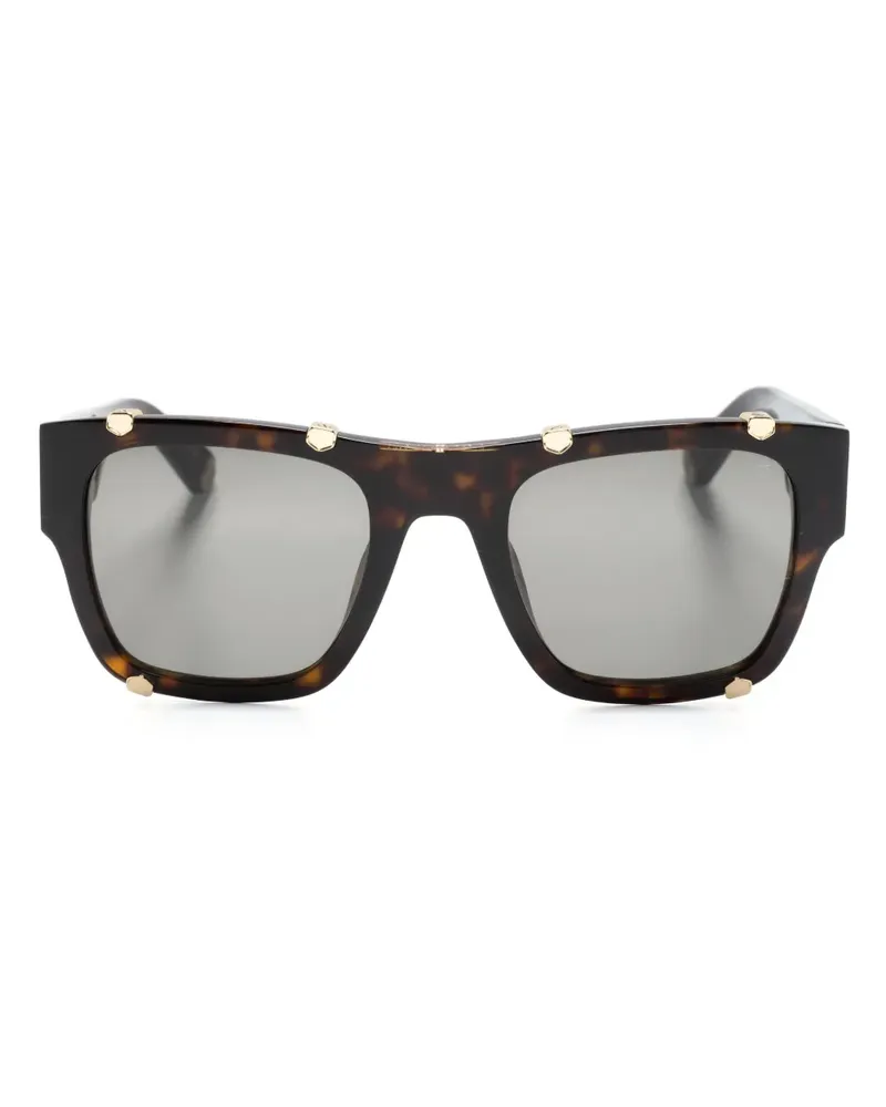 Philipp Plein Eckige Sonnenbrille mit Logo-Gravur - Braun Braun