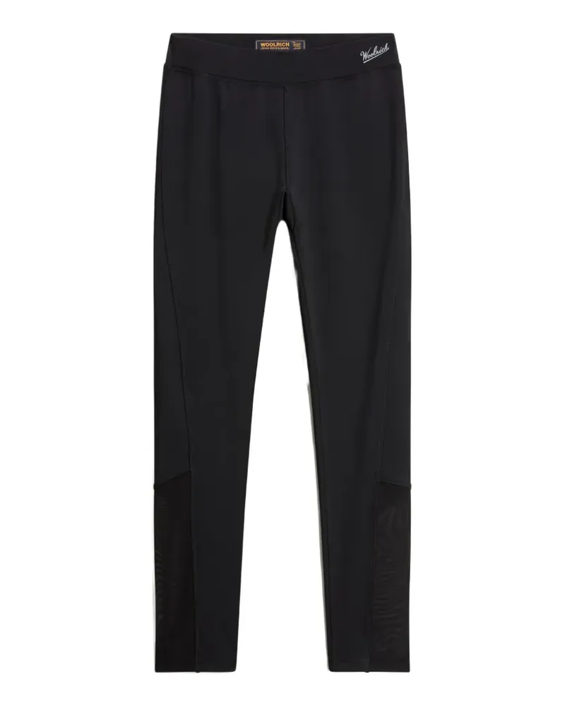 Woolrich logo-print mesh-panel leggings - Schwarz Schwarz