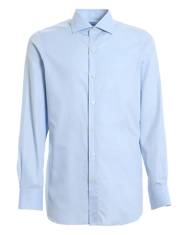 Finamore 1925 cutaway-collar cotton shirt - Blau Blau