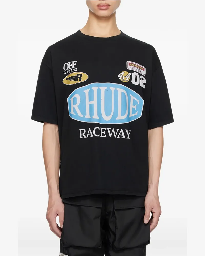 RHUDE logo-detail short-sleeve T-shirt - Schwarz Schwarz