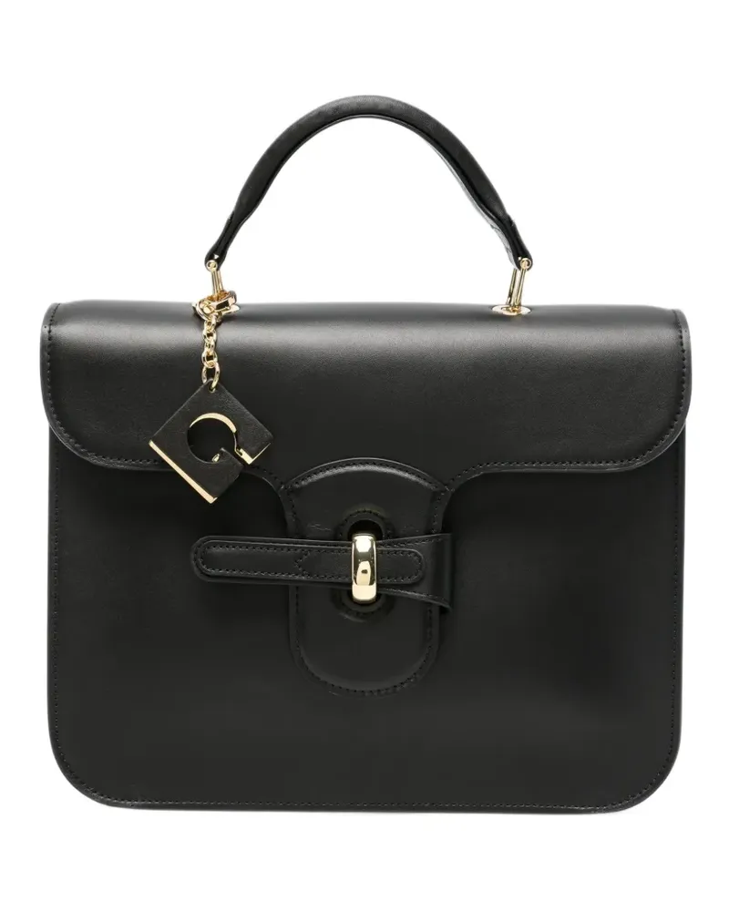 Gherardini Bellona Tote Bag mit Logo-Anhänger - Schwarz Schwarz
