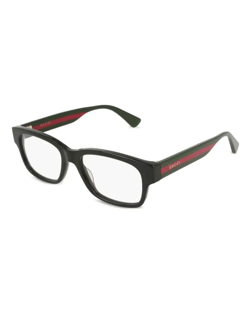 Gucci Brille mit Webmuster - Schwarz Schwarz