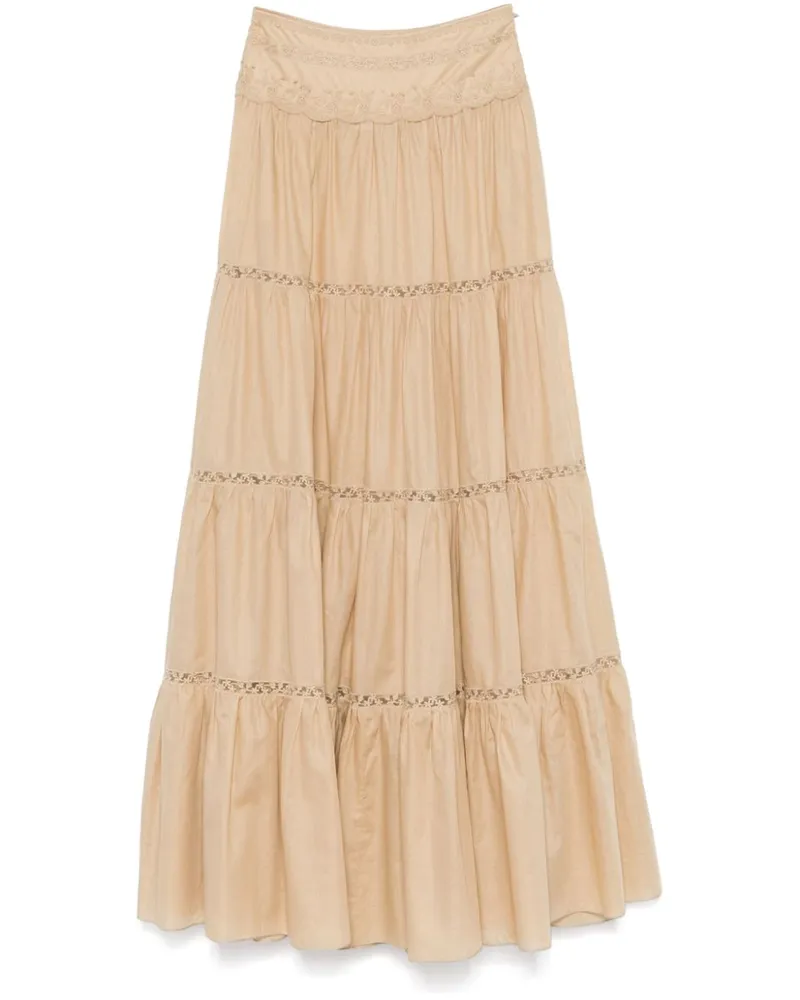 Ermanno Scervino Rock mit aufgestickten Blumen - Nude Nude