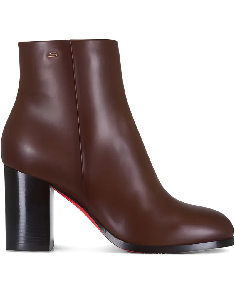 Santoni Gladys Stiefeletten mit Blockabsatz 85mm - Braun Braun