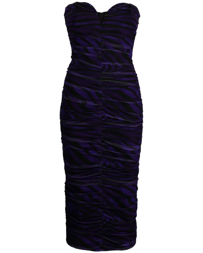 NISSA Gerafftes Kleid mit Zebra-Print - Schwarz Schwarz