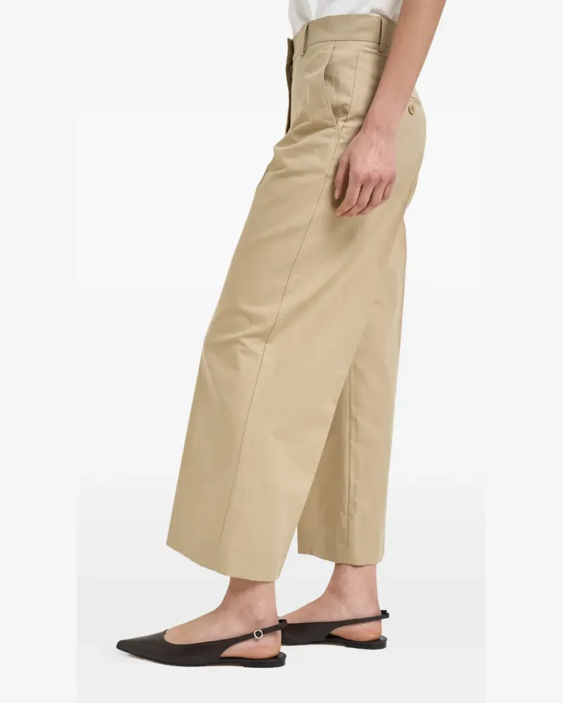 Max Mara pressed-crease cropped trousers - Nude Nude