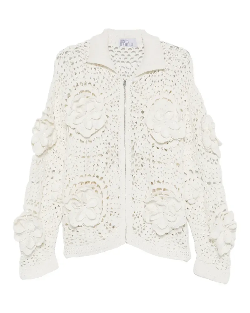 Giuseppe di Morabito floral-appliqué cardigan - Nude Nude