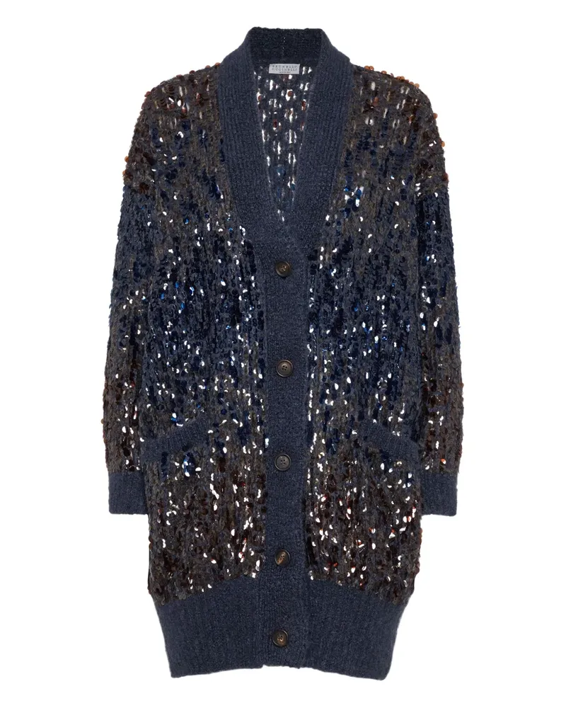 Brunello Cucinelli Cardigan mit Pailletten - Blau Blau