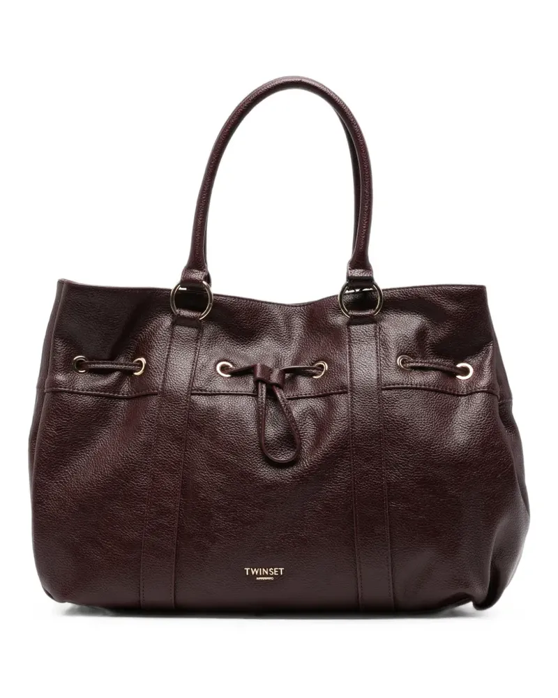 Twin-Set Tote Bag mit Kordelzug - Rot Rot
