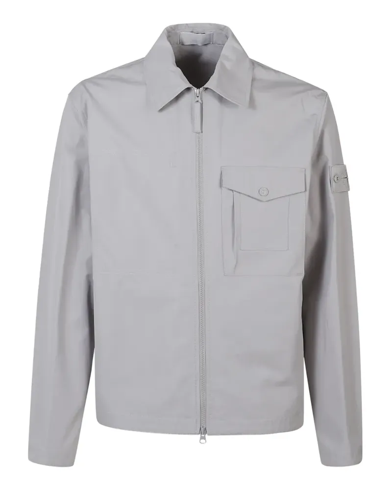 Stone Island Hemdjacke mit Logo-Patch - Violett Violett