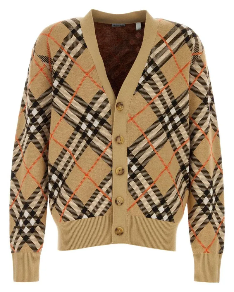 Burberry Cardigan mit Vintage-Check - Nude Nude