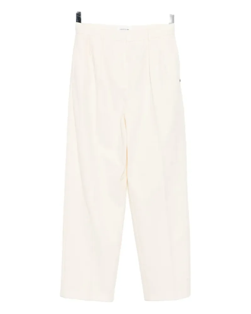 Lacoste logo-embroidered trousers - Nude Nude