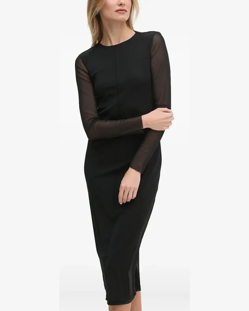 JOOP! Midikleid mit Mesh-Einsatz - Schwarz Schwarz