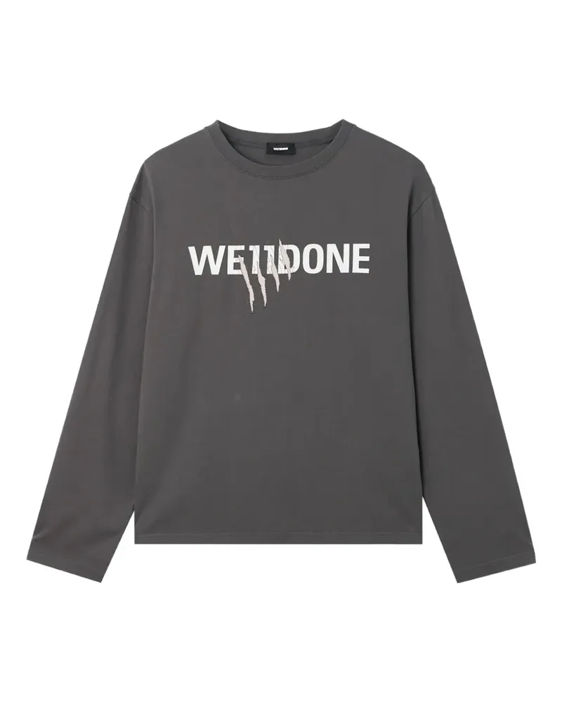 WE 11 DONE T-Shirt im Distressed-Look - Grau Grau
