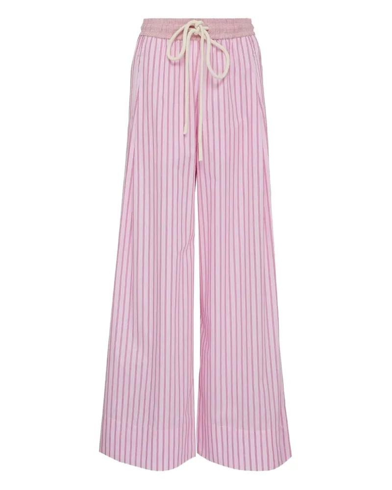 Lee Mathews Gestreifte Palazzohose - Rosa Rosa