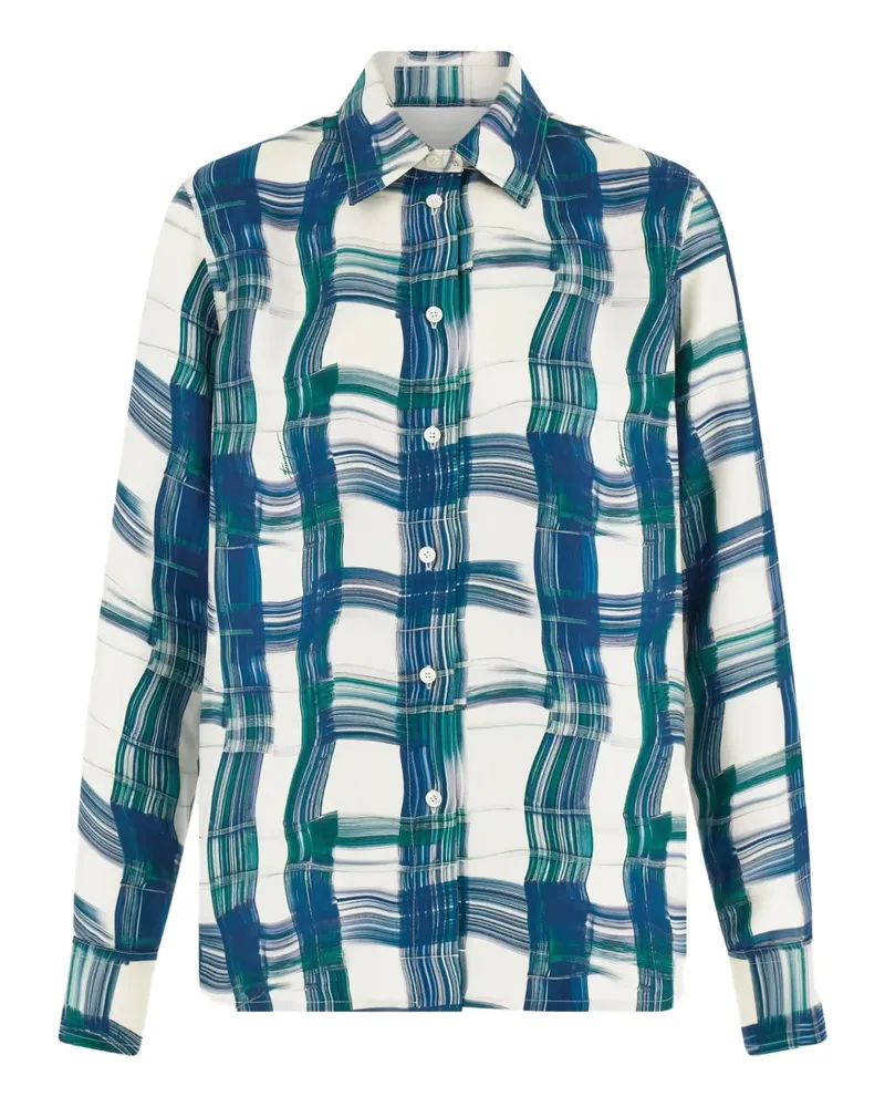 Ferragamo Kariertes Seidenhemd - Blau Blau