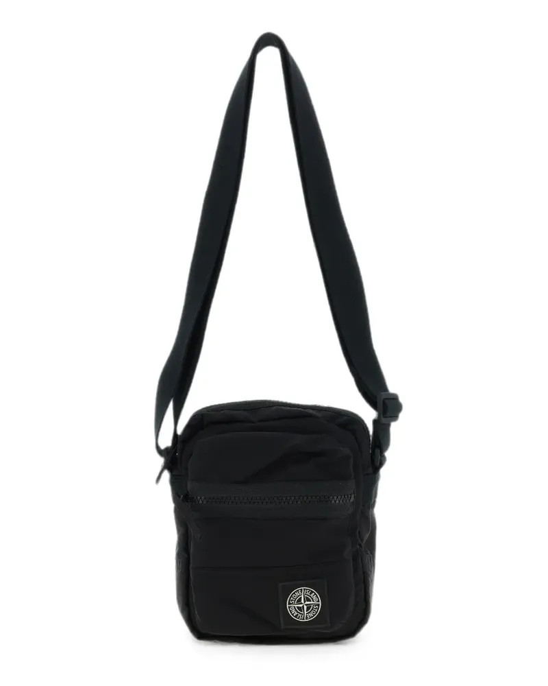 Stone Island 9200015 coated nylon metal in econyl® crossbody bag - Schwarz Schwarz