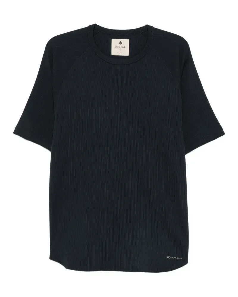 Snow Peak ribbed raglan-sleeve T-shirt - Blau Blau