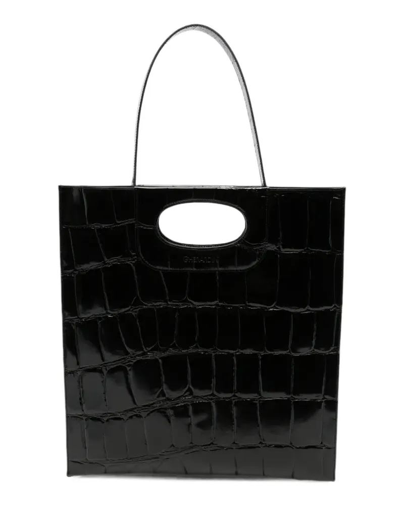 Gherardini Piattina croc-effect tote bag - Schwarz Schwarz