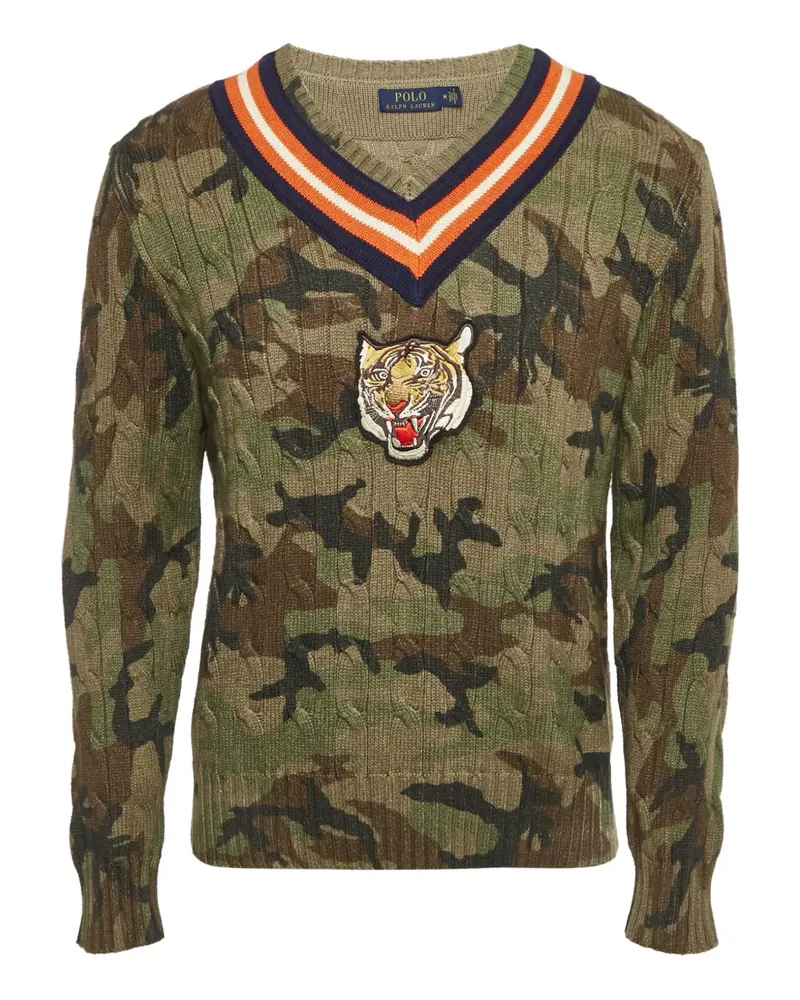 Ralph Lauren Pullover mit Camouflage-Tigerapplikation - Grün Grün