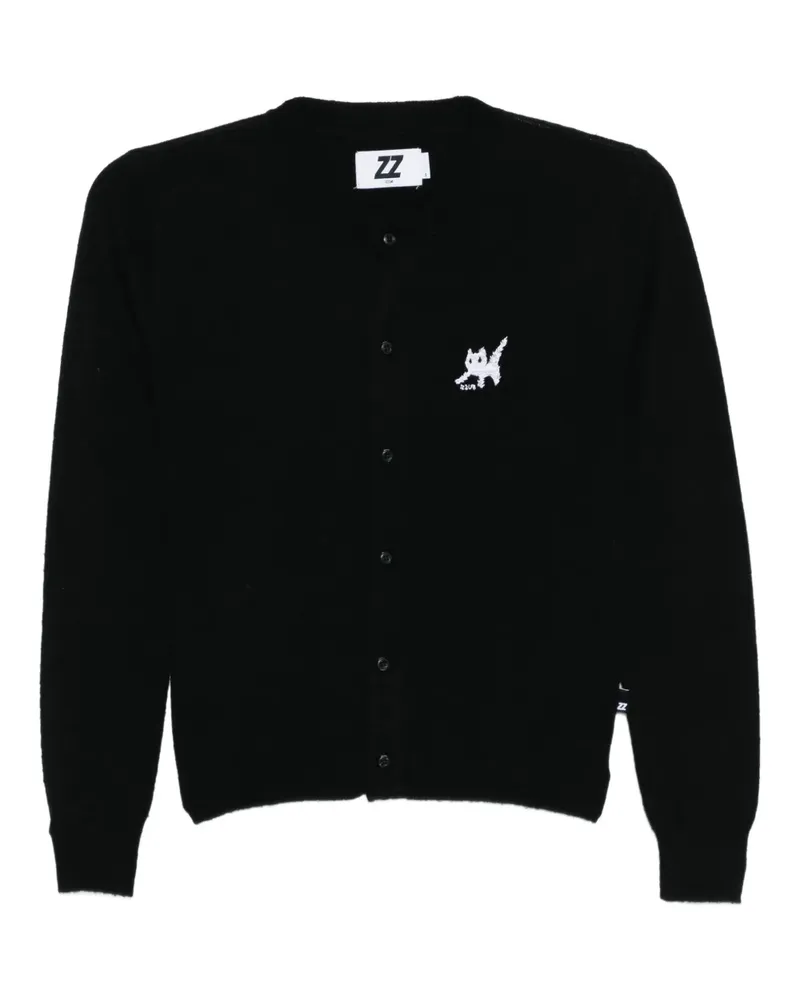 Izzue Cardigan mit Logo-Stickerei - Schwarz Schwarz