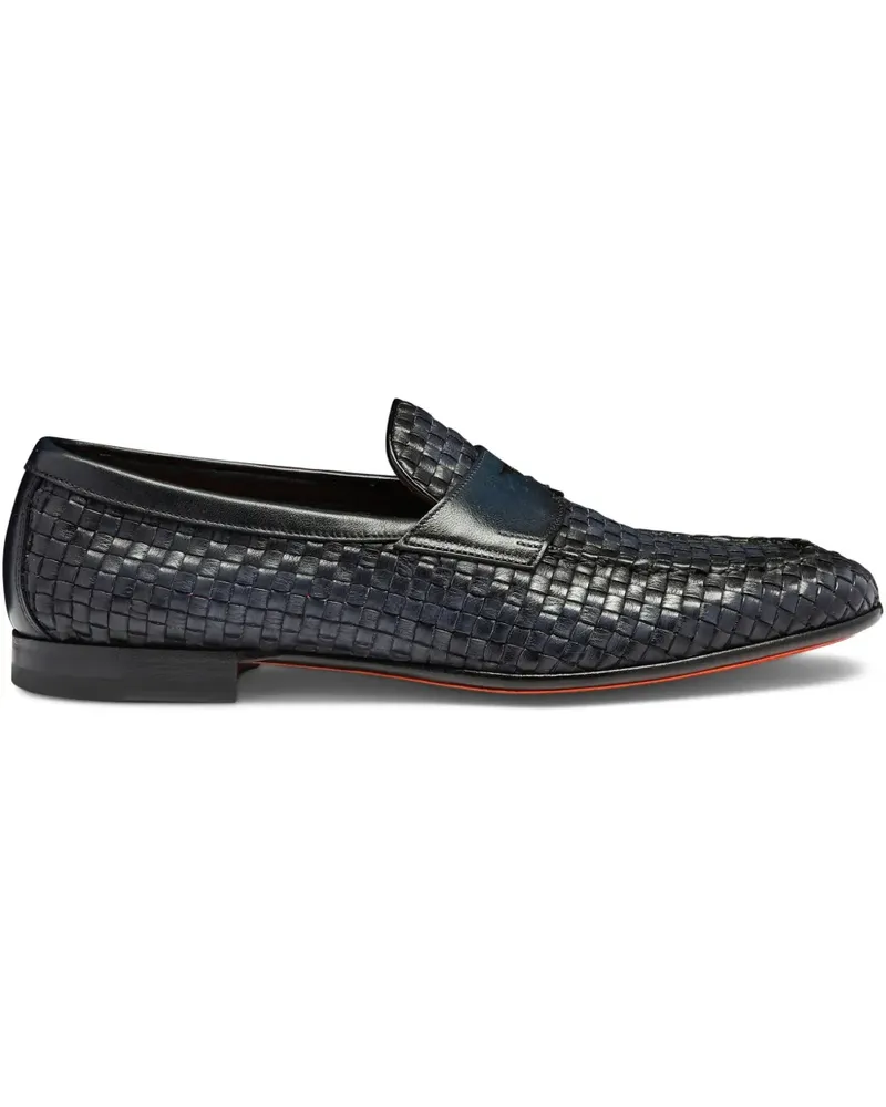 Santoni Loafer mit Webmuster - Blau Blau