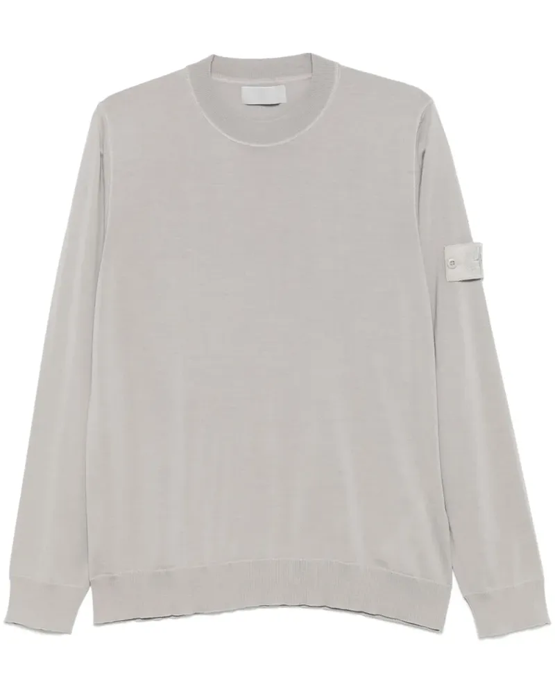 Stone Island T-Shirt mit Kompass-Patch - Grau Grau