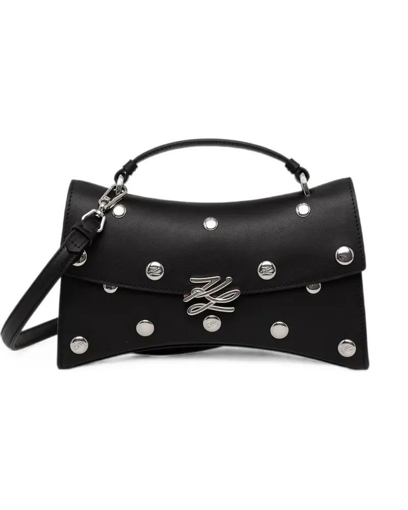 Karl Lagerfeld stud-embellished logo crossbody bag - Schwarz Schwarz