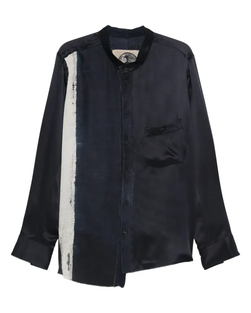 Ziggy Chen Asymmetrisches Seidenhemd - Blau Blau