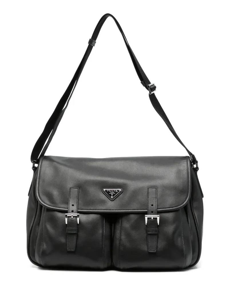 Prada Schultertasche aus Re-Nylon und Leder - Schwarz Schwarz