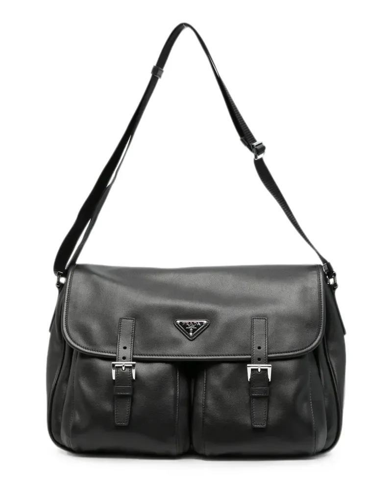 Prada Schultertasche aus Re-Nylon und Leder - Schwarz Schwarz