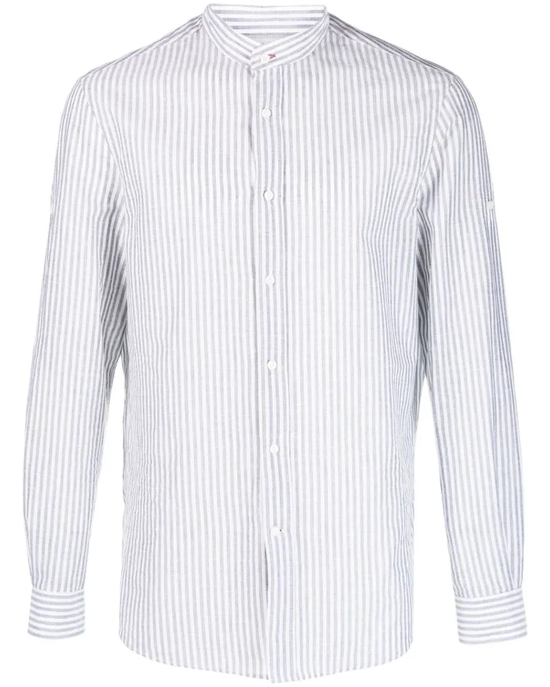 Brunello Cucinelli Gestreiftes Hemd - Weiß Weiß