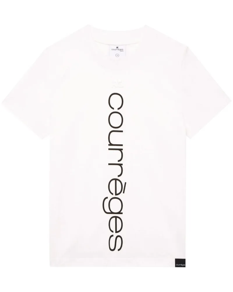 Courrèges T-Shirt mit Logo-Print Weiß