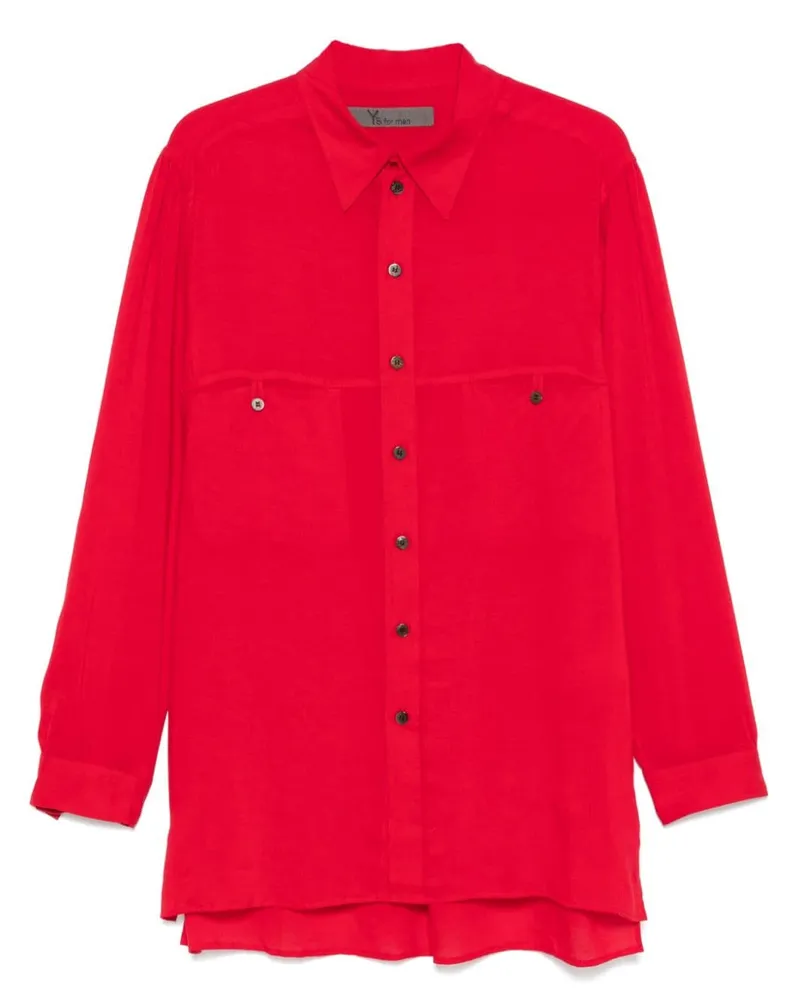 Yohji Yamamoto pointed-collar shirt Rot