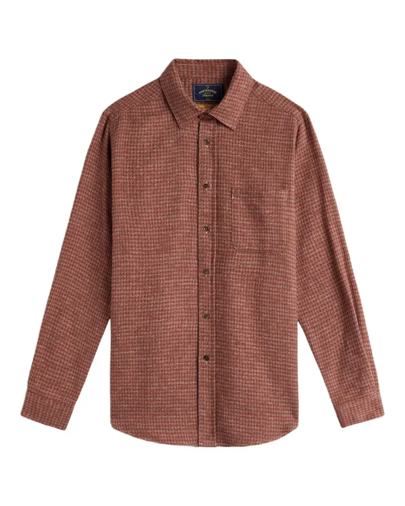 Portuguese Flannel Abstract Pied Poule Hemd - Rot Rot