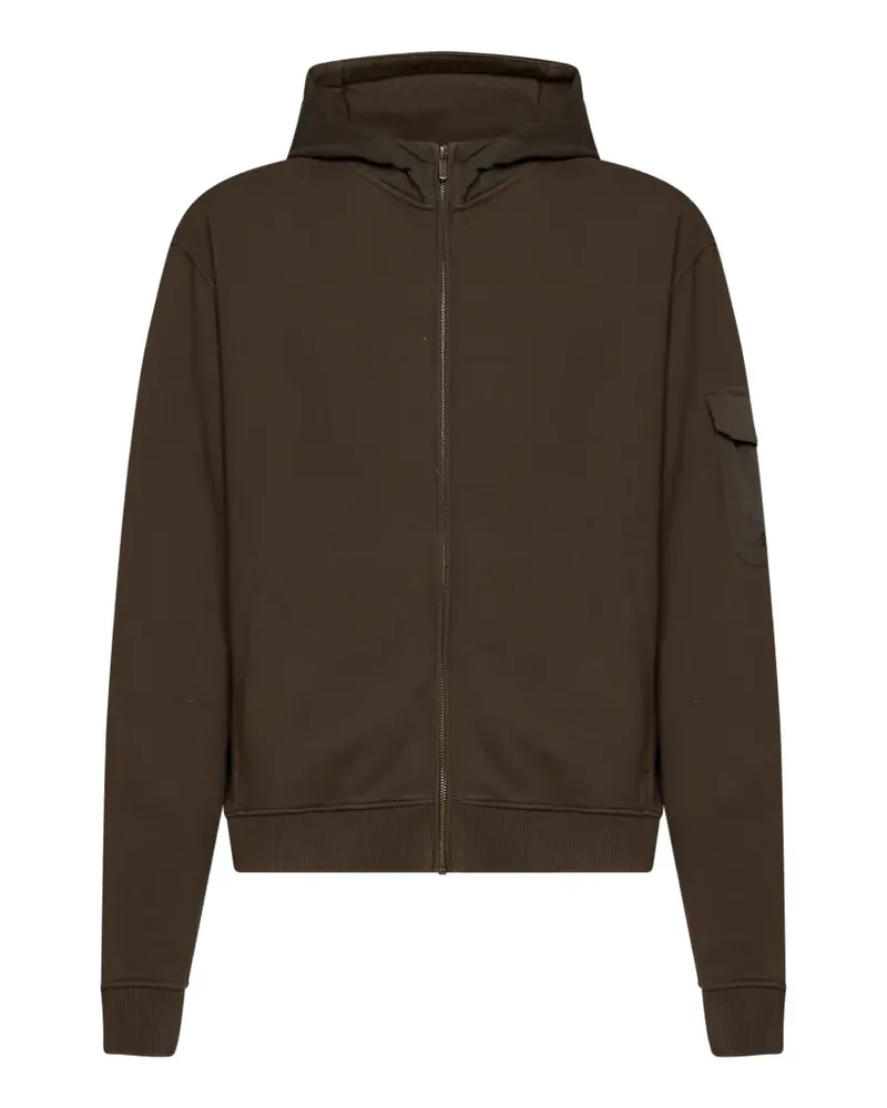 MC2 Saint Barth logo-embroidered zip-up hoodie - Braun Braun
