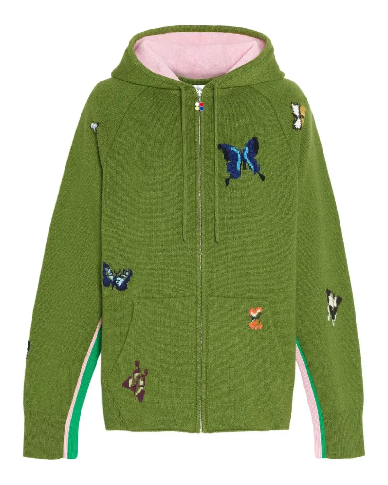 Barrie x Damien Hirst The Butterflies Hoodie mit Seitenstreifen - Grün Grün
