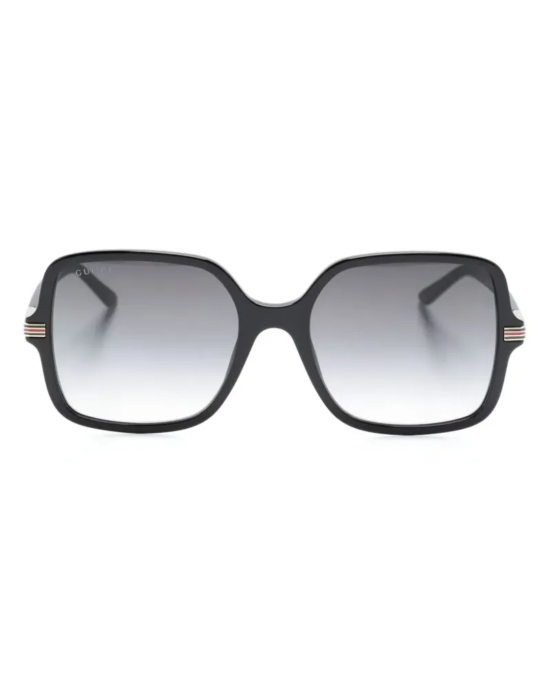 Gucci Sonnenbrille mit Oversized-Gestell - Schwarz Schwarz