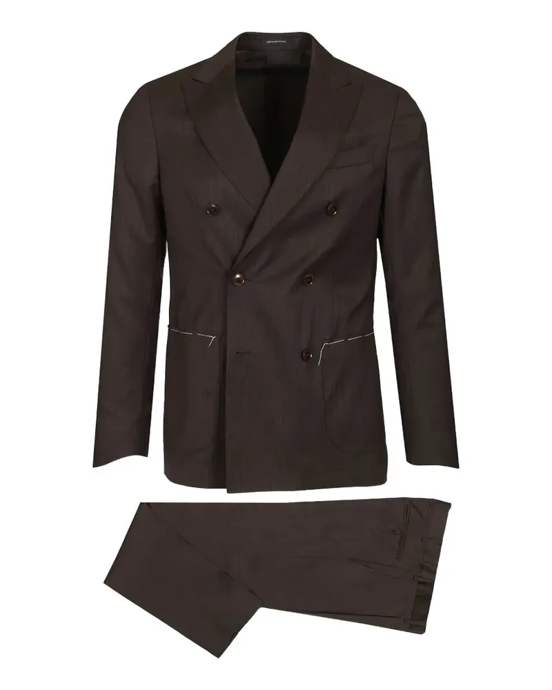 Al Duca D’Aosta 1902 double-breasted herringbone suit - Braun Braun