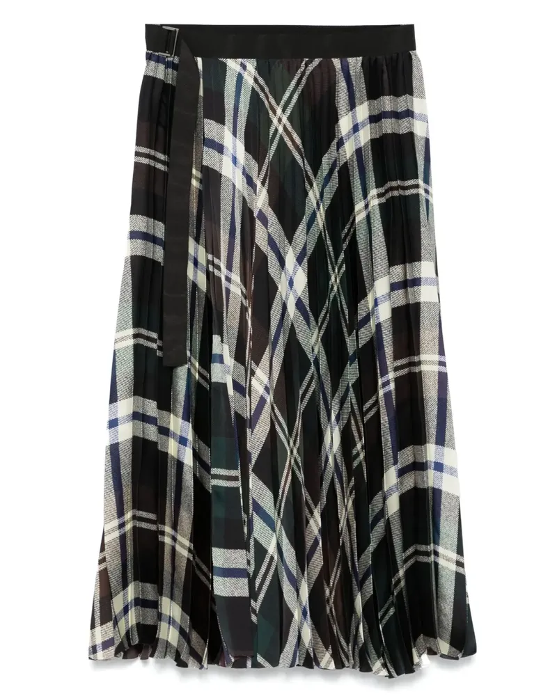 Sacai Karierter Midirock - Braun Braun