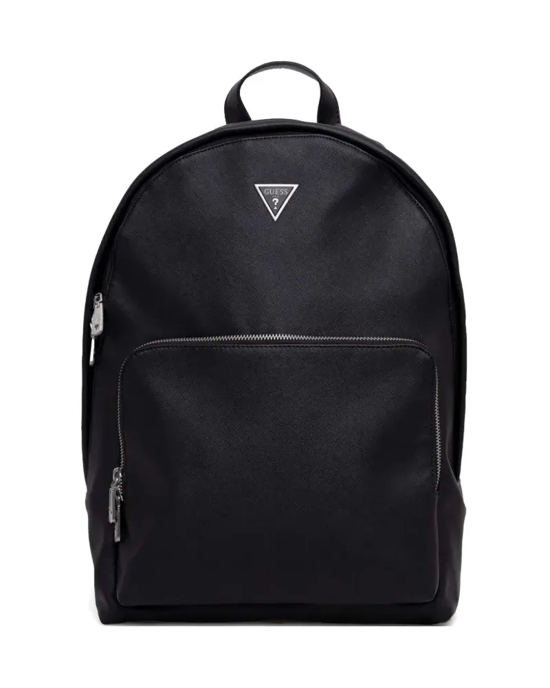 Guess Rucksack mit Logo-Schild - Schwarz Schwarz