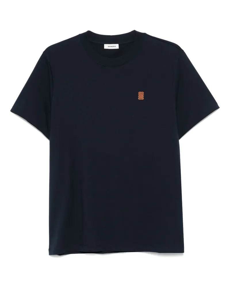 Sandro T-Shirt aus Bio-Baumwolle - Blau Blau